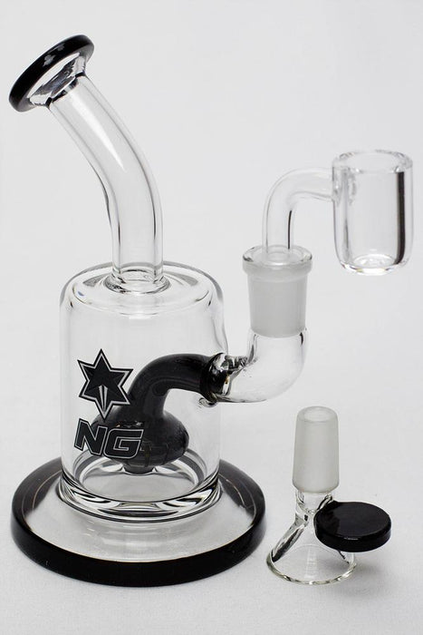 6" Nice glass 2-in-1 shower head bubbler Rig ONE Black