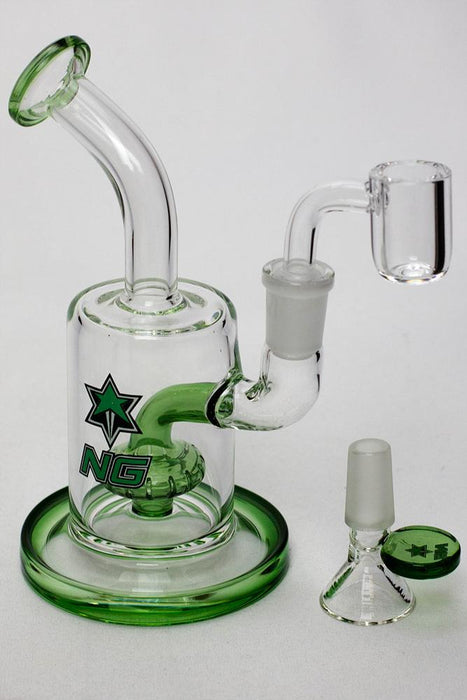 6" Nice glass 2-in-1 shower head bubbler Rig ONE Green