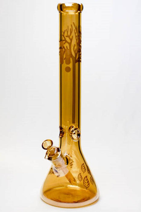 18" Infyniti Tree of life 7 mm metallic glass water bong-Gold Brown - One Wholesale