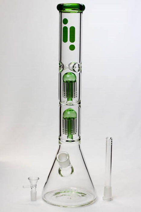 17.5" Infyniti Dual 8 tree arms glass water bong- - One Wholesale