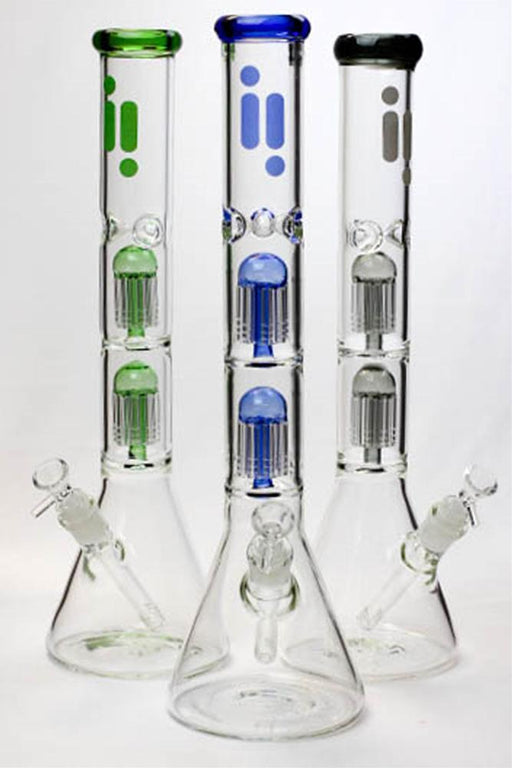 17.5" Infyniti Dual 8 tree arms glass water bong Beaker Bong ONE