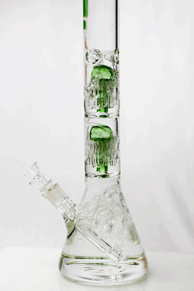 17.5" Infyniti Dual 8 tree arms glass water bong Beaker Bong ONE