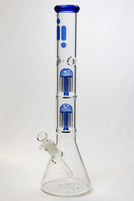 17.5" Infyniti Dual 8 tree arms glass water bong-Blue - One Wholesale