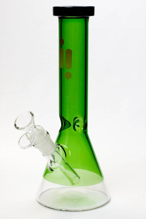 10" Infyniti color body clear bottom glass bong-Green - One Wholesale