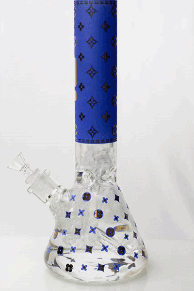 14" Infyniti pattern 7 mm glass water bong Beaker Bong ONE