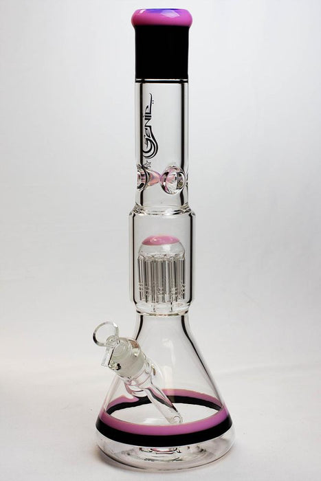 17" Genie 10-Arms percolator glass water bongs-A-Pink - One Wholesale
