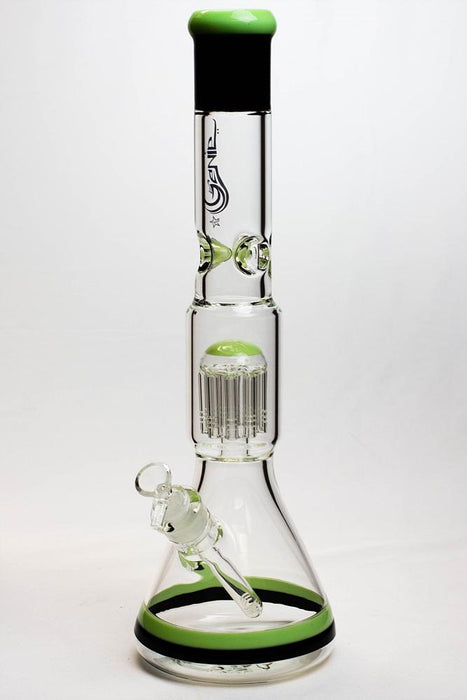 17" Genie 10-Arms percolator glass water bongs-C-Green - One Wholesale