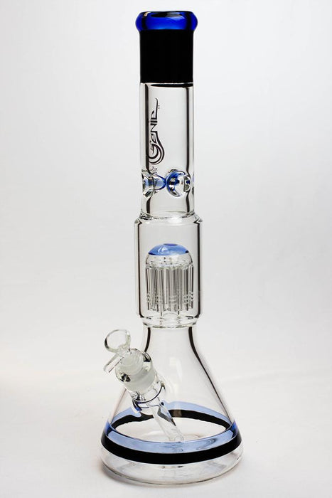 17" Genie 10-Arms percolator glass water bongs-D-Blue - One Wholesale