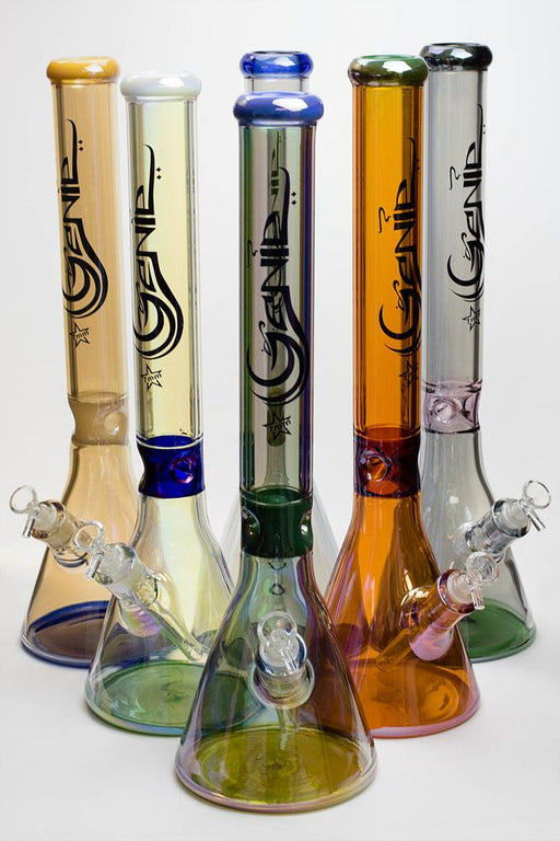 19" Genie 7 mm Tinted Metallic glass water bong Beaker Bong ONE
