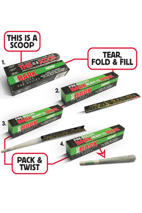 BIGBARK Organic Hemp Pre-rolled Cones - 24 packs Pre-rolled Cone (Display Pack) Big Bark Rolling Papers & Pre Roll Cones