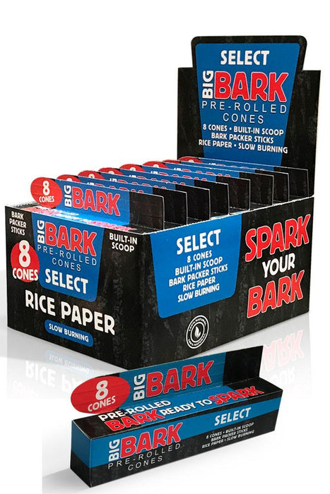 BIGBARK Slow burning rice Pre-rolled Cones - 24 packs Pre-rolled Cone (Display Pack) Big Bark Rolling Papers & Pre Roll Cones