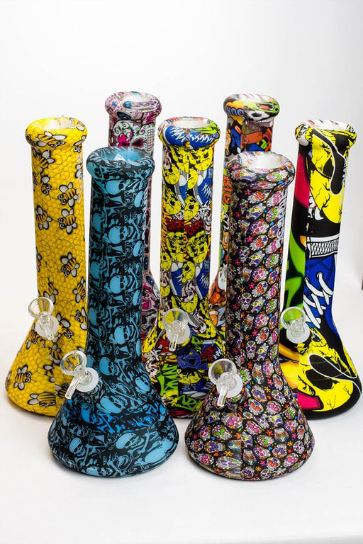 12" graphic printed silicone detachable water bong Silicone Bong ONE