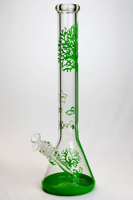 18" Tree of Life 7mm classic beaker glass bong-Green - One Wholesale