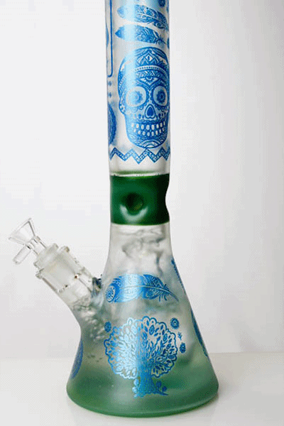 16 in. Genie 7 mm frosted glass water bong Beaker Bong ONE