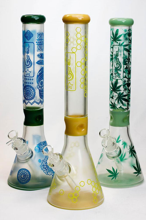 16 in. Genie 7 mm frosted glass water bong Beaker Bong ONE