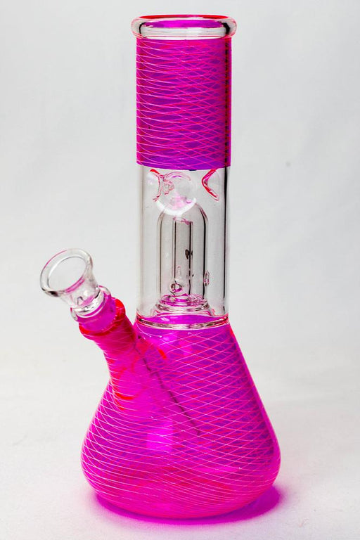 8" single dome beaker glass water bong ONE Pink