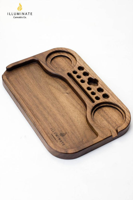 Walnut regular rolling tray MK1 Tray Illuminate Cannabis Co.