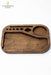 Walnut compact rolling tray- - One Wholesale