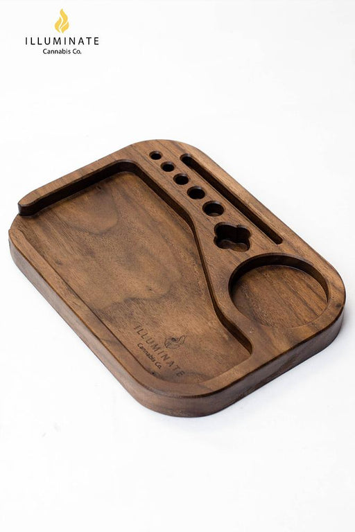 Walnut compact rolling tray Tray Illuminate Cannabis Co.