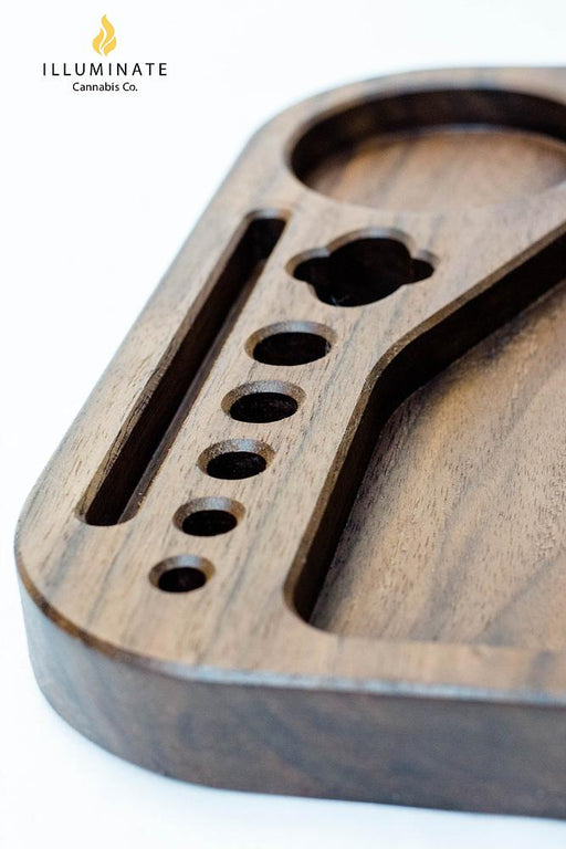 Walnut compact rolling tray Tray Illuminate Cannabis Co.
