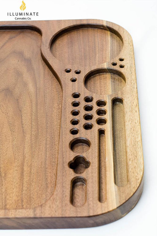 Walnut King size rolling tray K2 Tray Illuminate Cannabis Co.