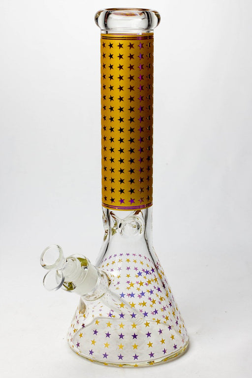 14" Star 7 mm glass water bong Beaker Bong ONE gold
