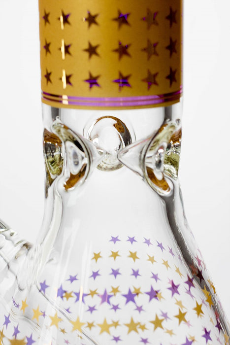 14" Star 7 mm glass water bong- - One Wholesale