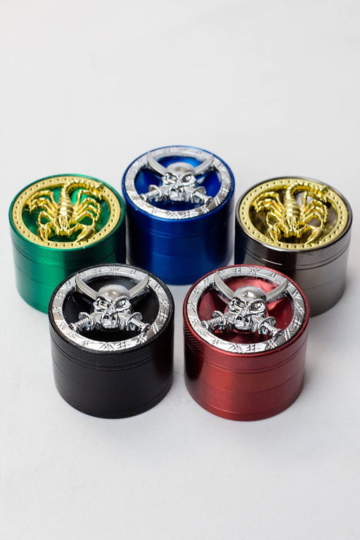 4 parts color grinder with a decoration lid Box of 12- - One Wholesale