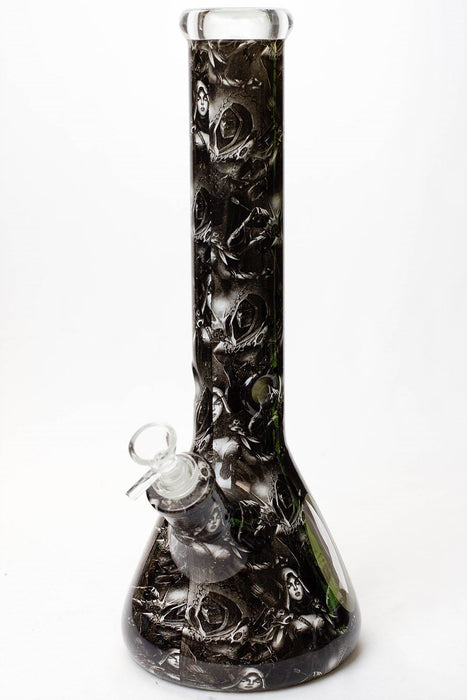 14" Graphic wrap 9 mm glass water bong-H - One Wholesale
