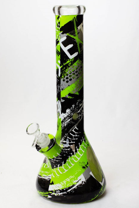 14" Graphic wrap 9 mm glass water bong-I - One Wholesale