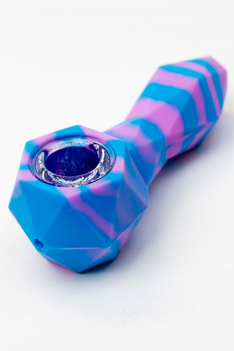Multi colored Silicone hand pipe with glass bowl Silicone Pipe ONE