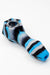 Multi colored Silicone hand pipe with glass bowl-BL/BK - One Wholesale
