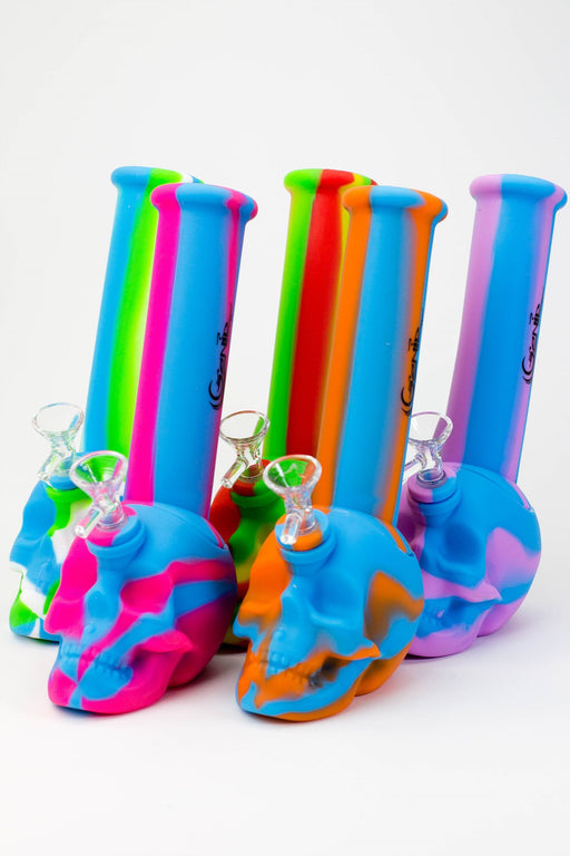 9" Genie skull multi colored detachable silicone water bong Silicone Bong ONE