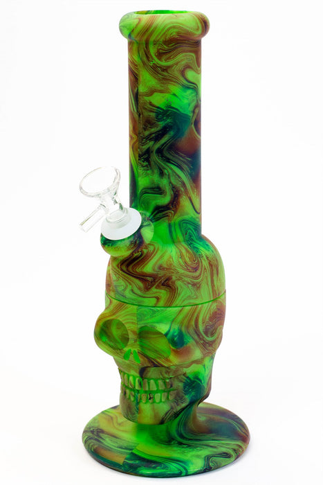 11" Assorted design silicone detachable skull bong- - One Wholesale