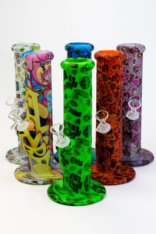 10" Straight tube silicone water bong Silicone Bong ONE