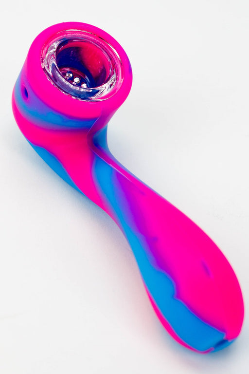 4.5" Silicone hand pipe with glass bowl Silicone Pipe ONE
