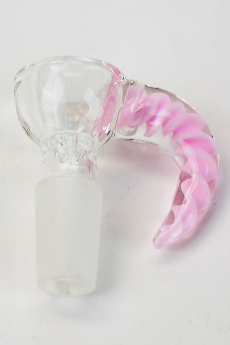 Built-in glass screen bowl with horn handle-Pink - One Wholesale