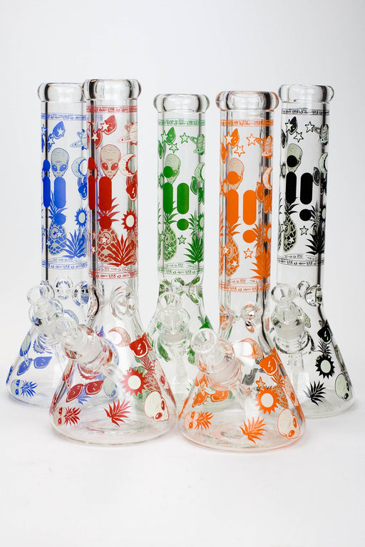 14" Infyniti Pineapple Glow in the dark 7 mm glass bong Beaker Bong ONE