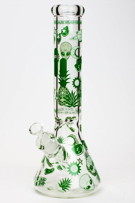 14" Infyniti Pineapple Glow in the dark 7 mm glass bong-Green - One Wholesale