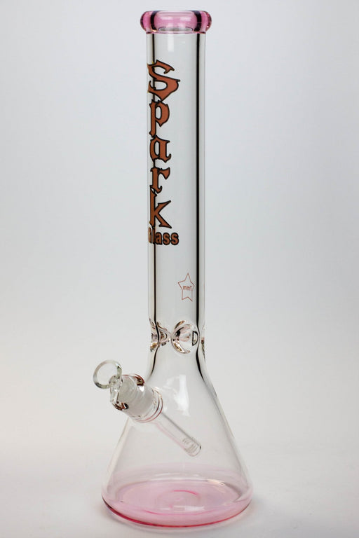 18" Spark 7 mm colored bottom glass water bong Beaker Bong ONE Pink