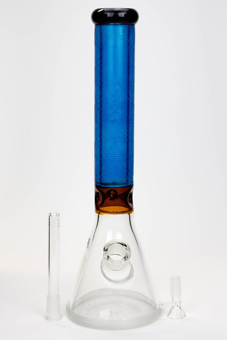 15" Genie 7 mm sandblasted artwork tube glass water bong- - One Wholesale