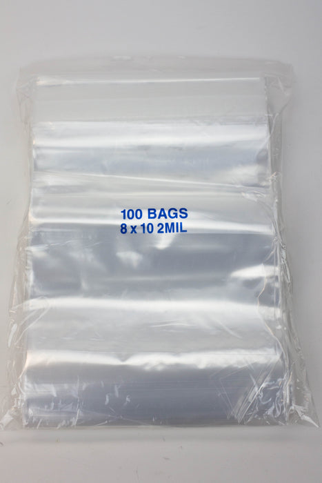 2 MIL Reclosable Zipper Bags Zip Bag ONE 8" x 10"