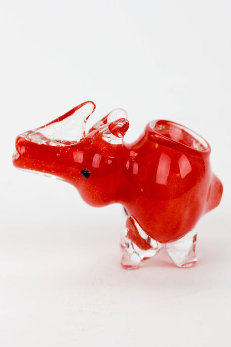 Small Rhino glass hand pipe- - One Wholesale