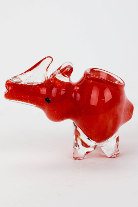 Small Rhino glass hand pipe- - One Wholesale
