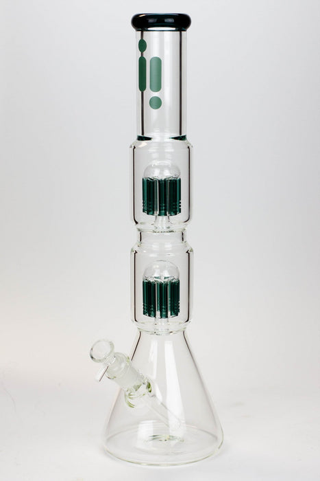 17.5" Infyniti 7 mm thickness Dual 8-arm glass water bong-Teal - One Wholesale