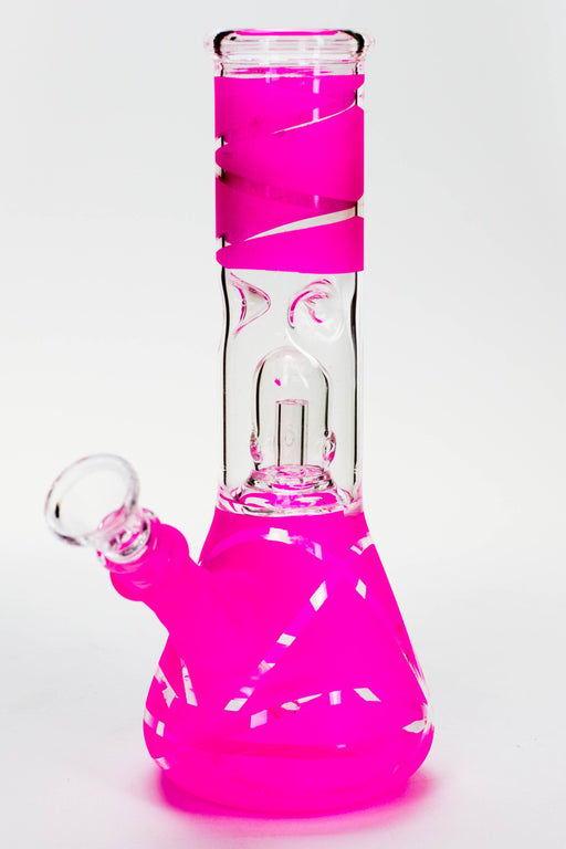 8" single dome percolator glass water bong ONE Pink