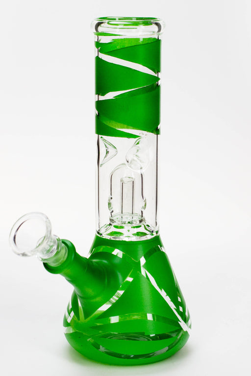 8" single dome percolator glass water bong-Green - One Wholesale