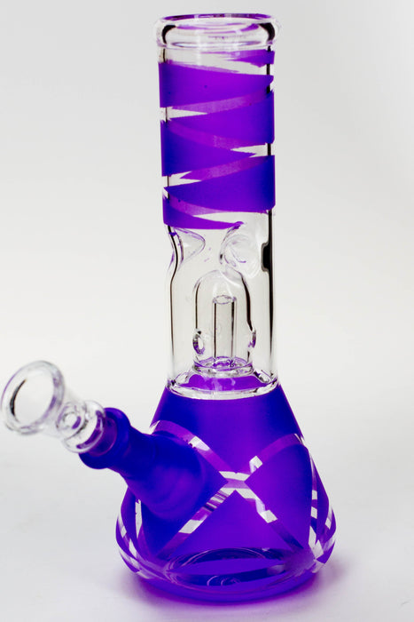 8" single dome percolator glass water bong-Purple - One Wholesale