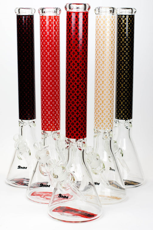20" Luxury Patterned 9 mm glass water bong Beaker Bong ONE