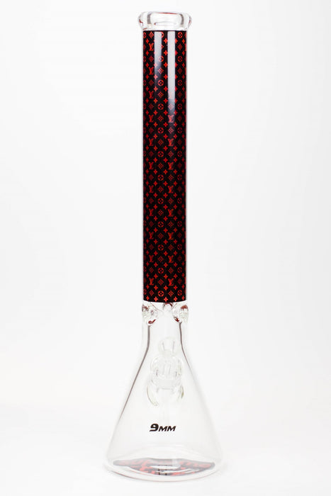 20" Luxury Patterned 9 mm glass water bong- - One Wholesale